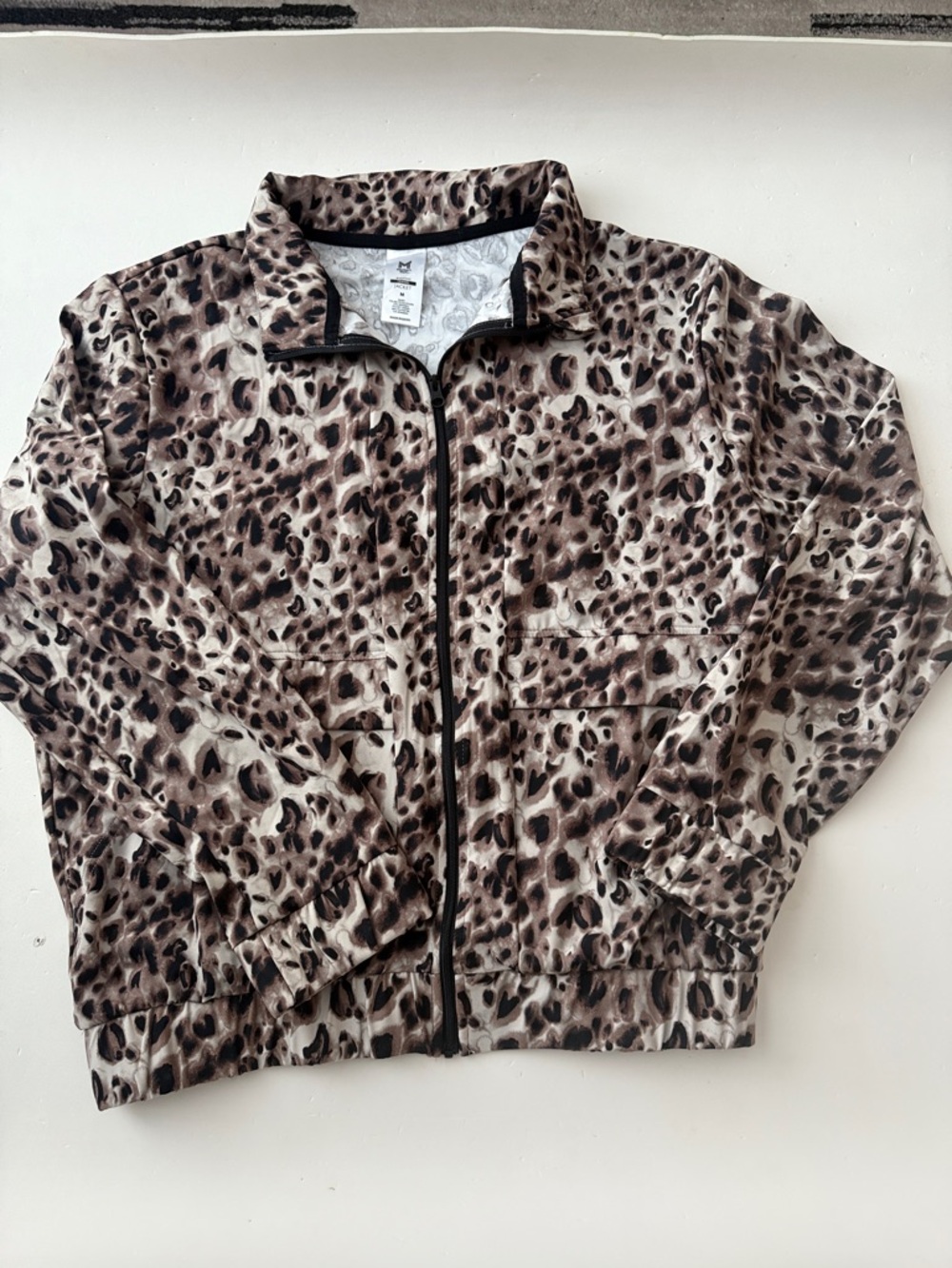 Leopard Print Bomber Jacket in Brown and Black